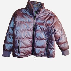 Wild Fable Iridescent Holographic Puffer Jacket Size Medium